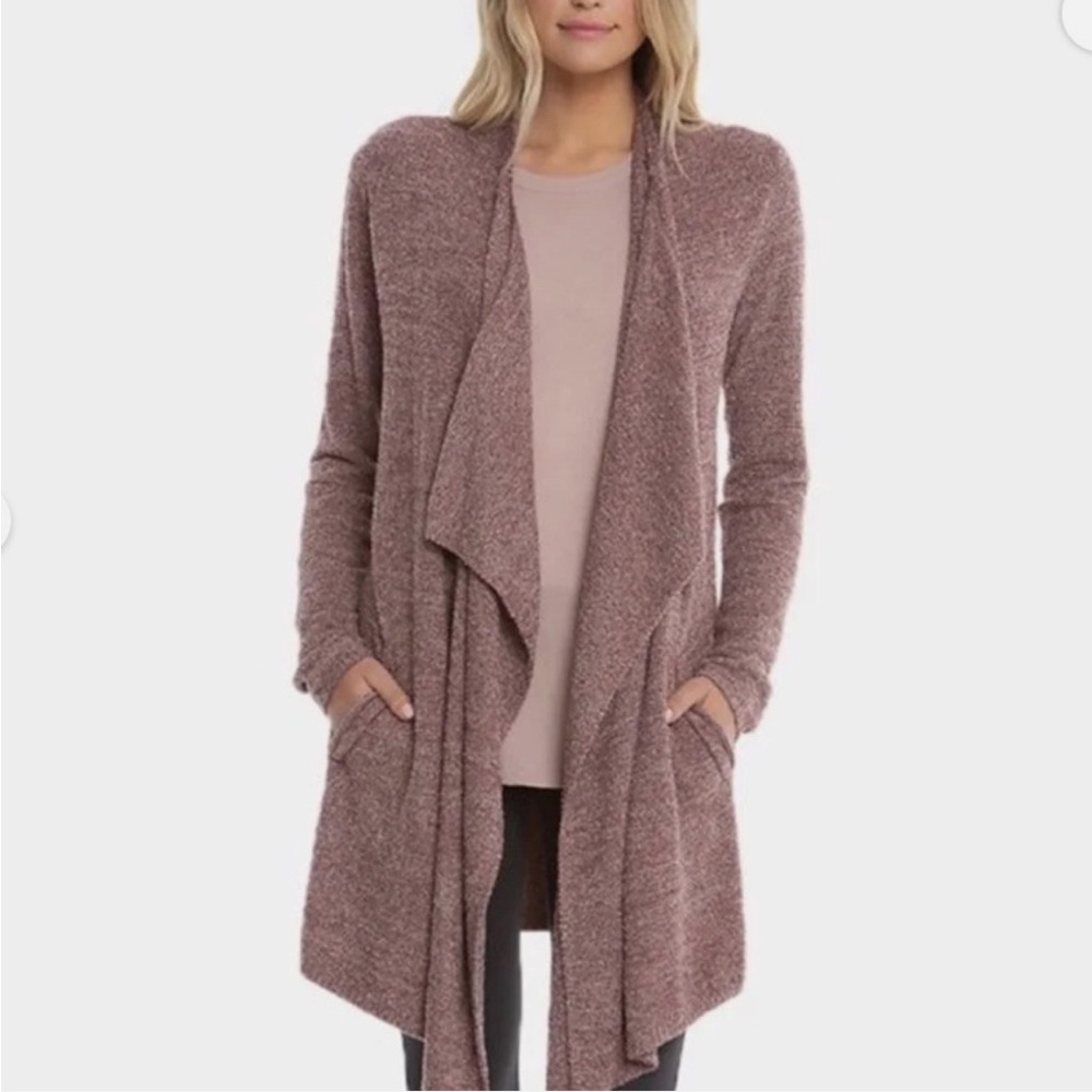 Barefoot Dreams CozyChic Lite Island Wrap Cardigan Sweater Women L/XL Red 903
